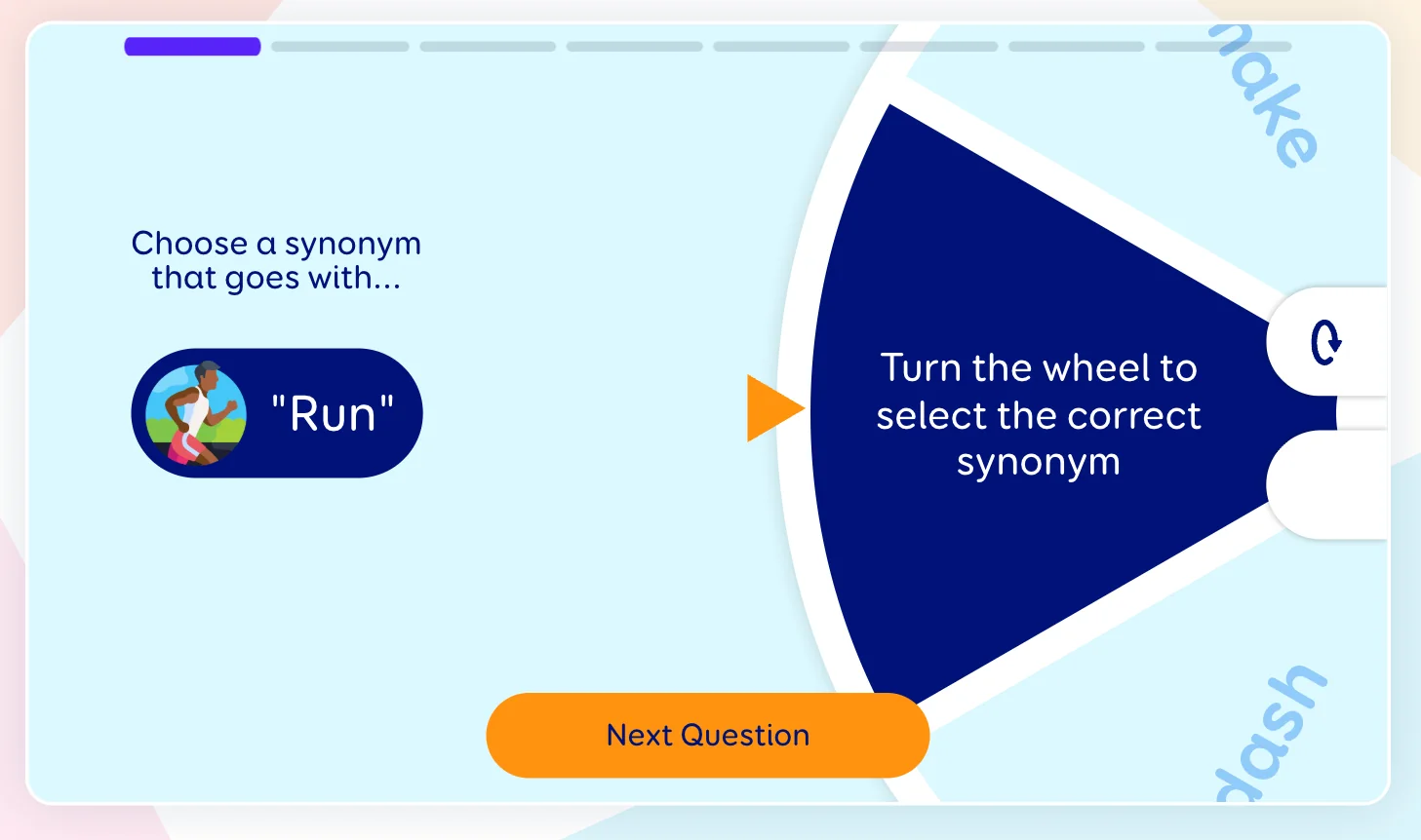 A ChatterStars puzzle asking children to complete a sentence with the right word